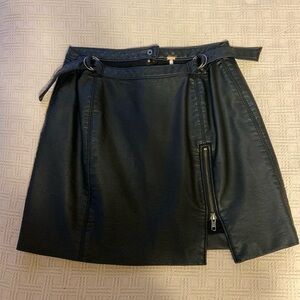Leather free people skirt